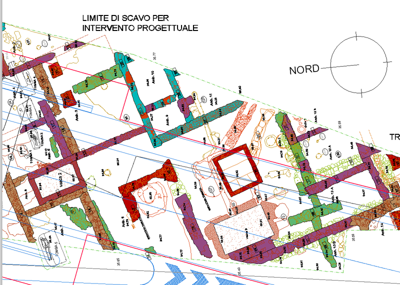 Rilievi topografici e archeologici, documentazione ed assistenza alla direzione di cantiere nell’ambito degli scavi archeologici per la realizzazione del raddoppio della linea ferroviaria Roma Pescara, tratto Lunghezza – Guidonia (RM)